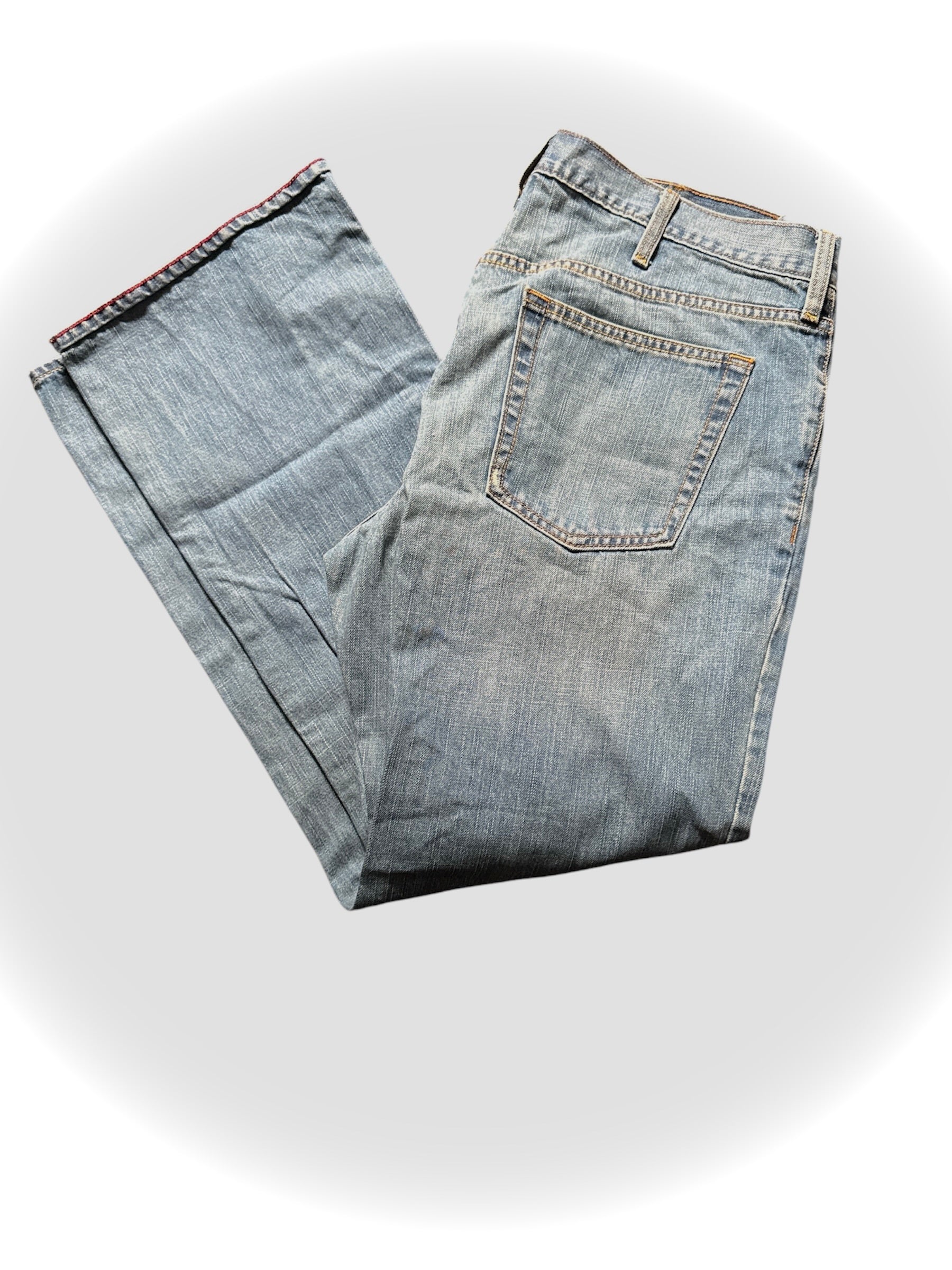 Vintage Bootcut Light Wash Denim Jeans – Classic Fit, Faded Blue